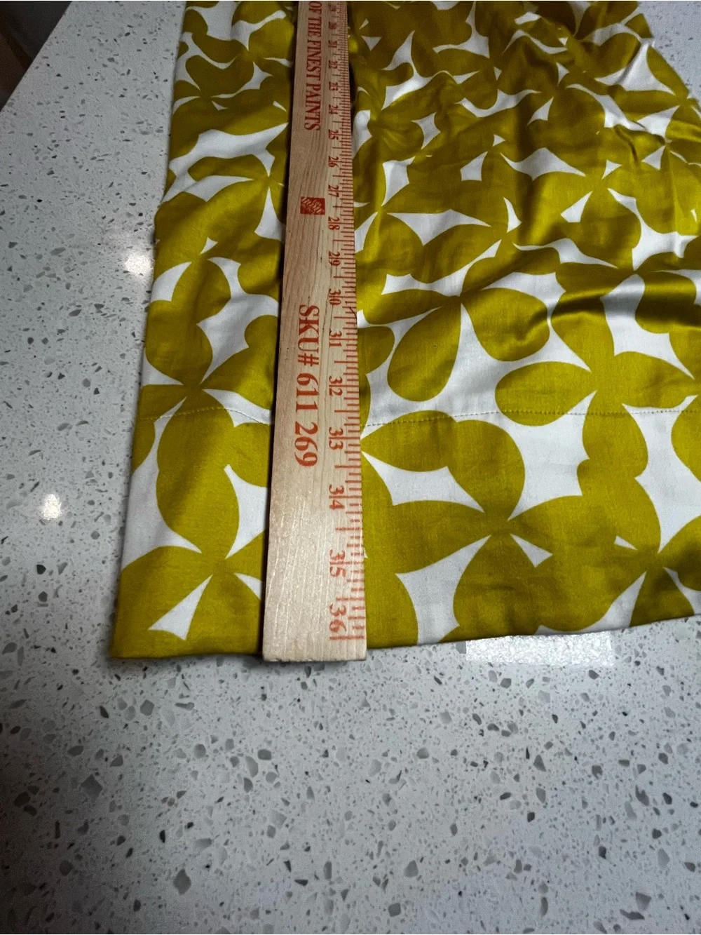 INC International Concepts Yellow and White Printed‎ Dress with Beaded Collar